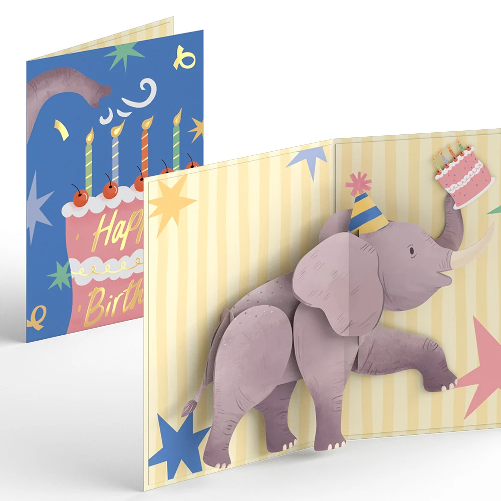 Lovepop Elephant Birthday Pop-Up Card Candle