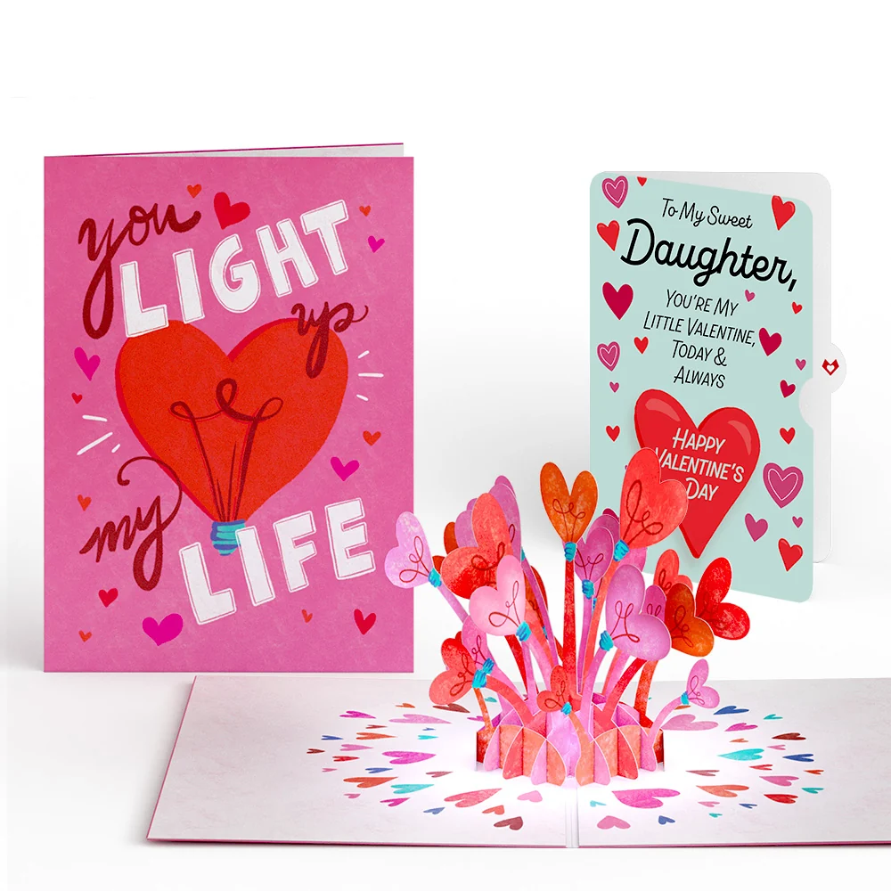Lovepop You Light Up My Life Valentine Light-Up Pop-Up Card and Sentiment Set for Daughter