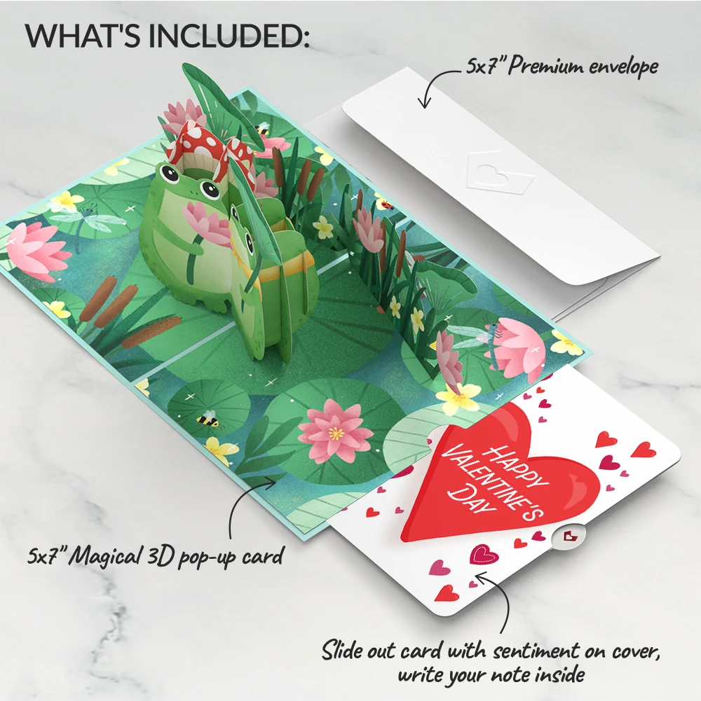 Lovepop Time Well Spent Frogs Valentine Pop-Up Card and Big Sweet Heart Sentiment Set - Image 2