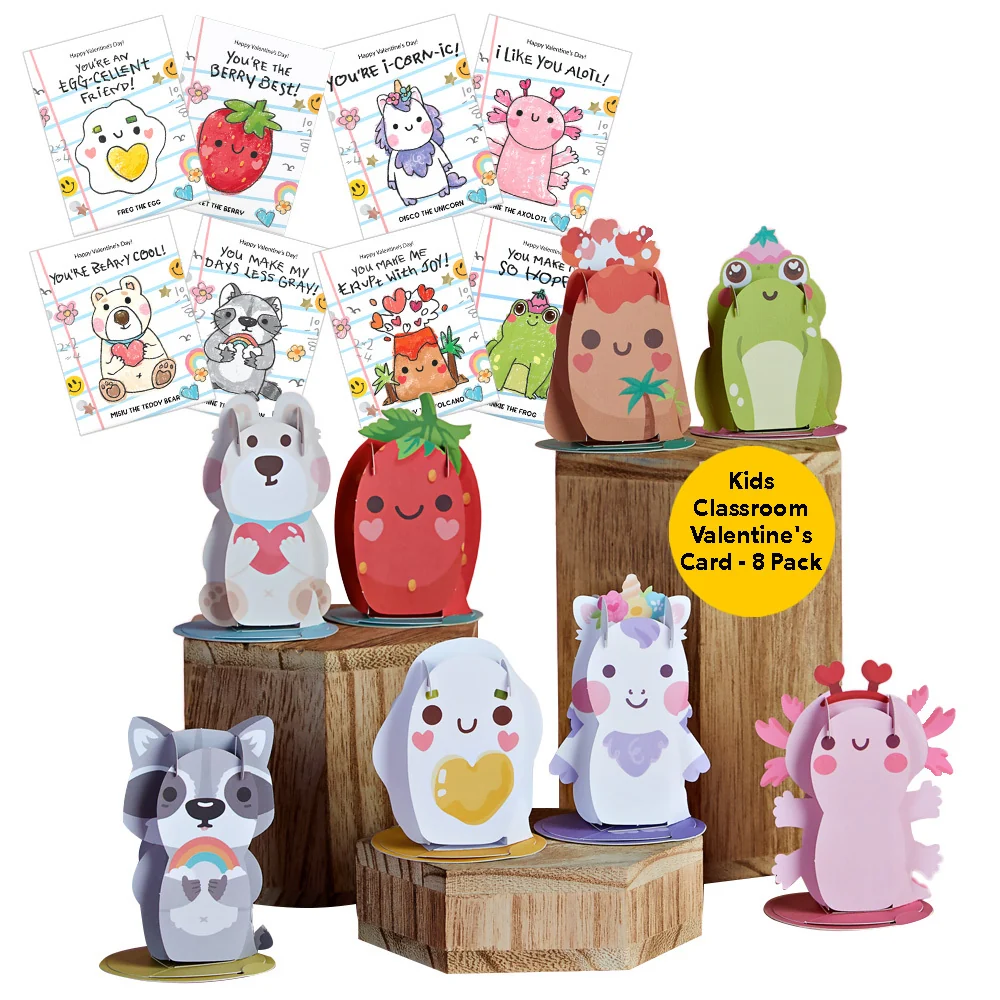 Lovepop Playpop Explorers: Assorted Valentine's for Kids 8-Pack