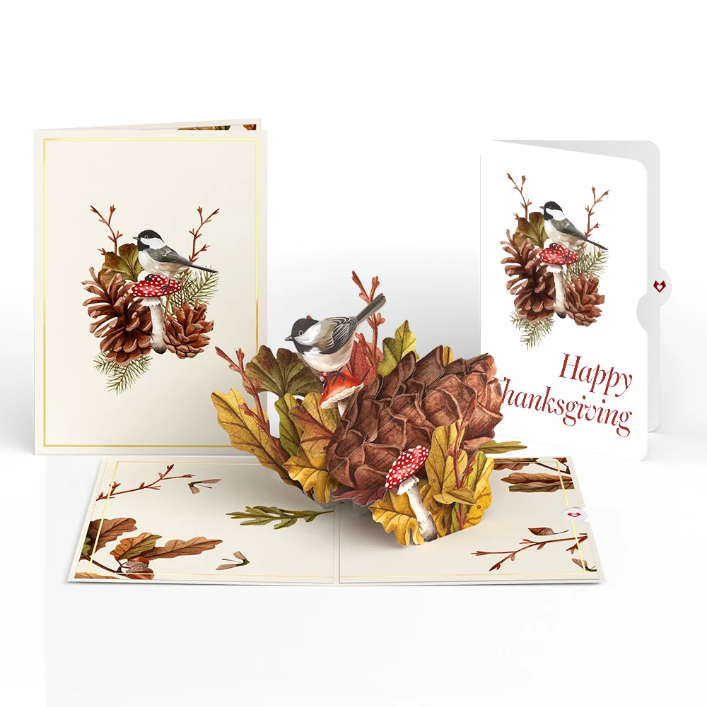 Lovepop Fall Forest Floor Thanksgiving Pop-Up Card and Sentiment Set Cream