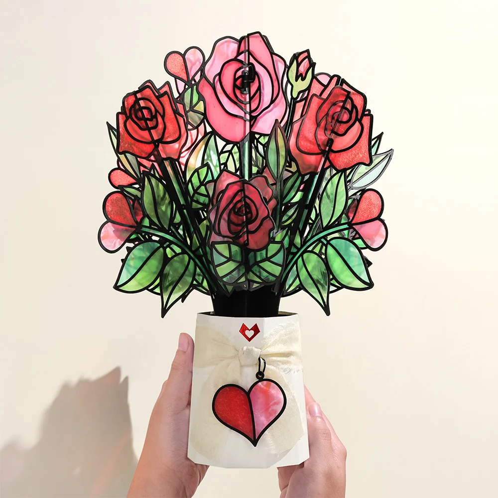 Lovepop Everlasting Rose HeartFelt Charm Card & Suncatcher Bouquet Bundle - Image 7