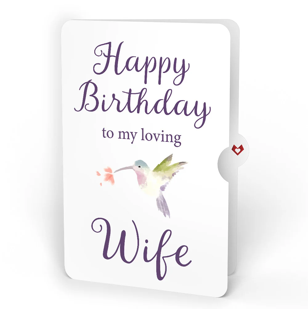 Lovepop Serene Hummingbird Birthday HeartFelt Charm Card and Sentiment Set for Wife - Image 4