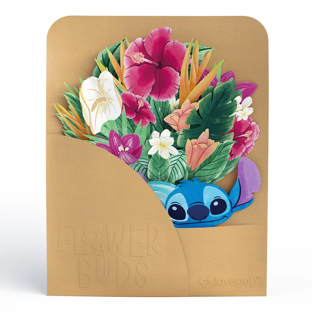 Lovepop Disney's Stitch Mother’s Day Pop-Up Card & Flower Buds Bouquet Bundle - Image 8