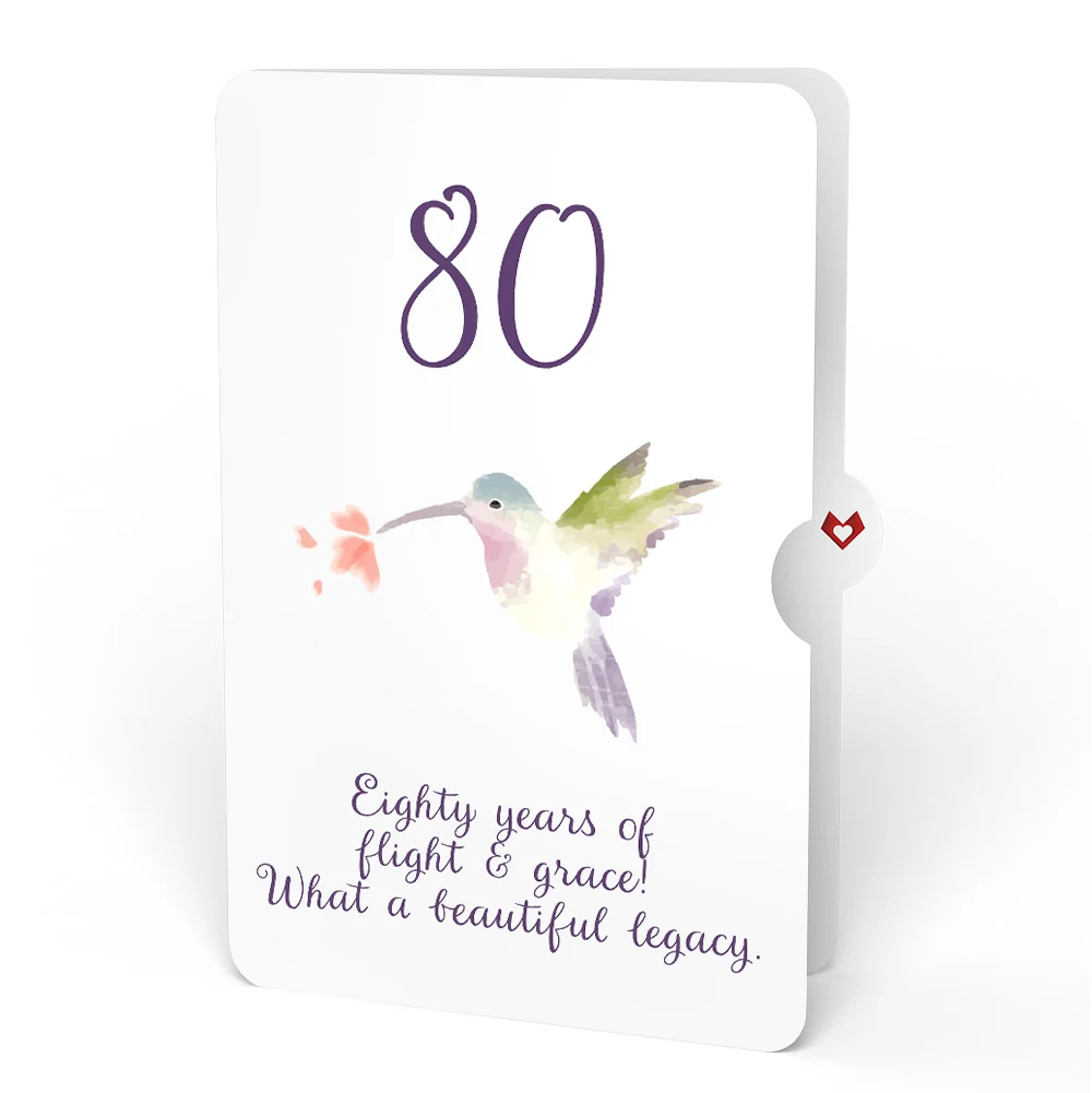 Lovepop Hummingbird 80th Birthday Pop-Up Card and Sentiment Set - Image 4