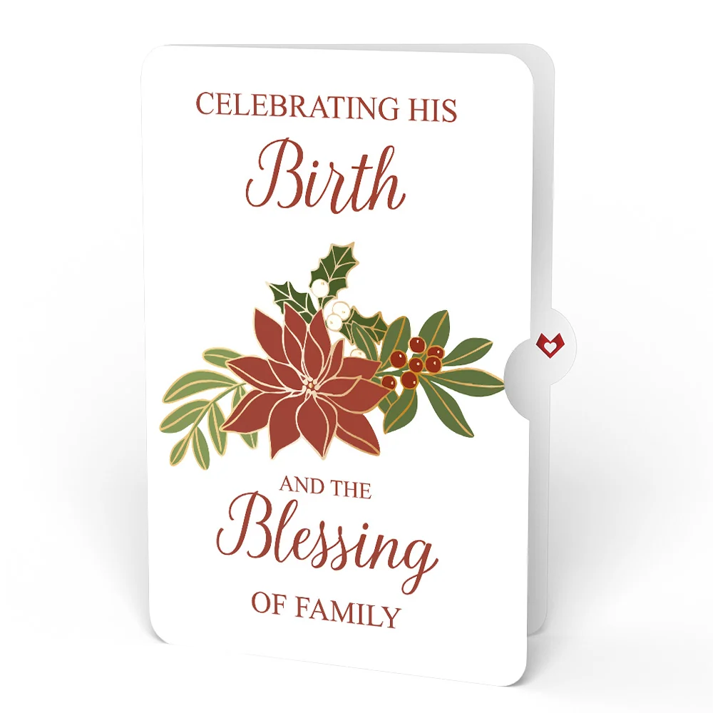Lovepop Poinsettia Shimmer Christmas Suncatcher Bouquet and Blessing Sentiment Set Glass - Image 4