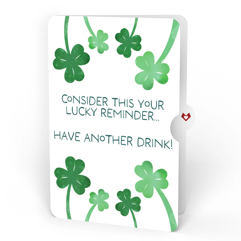 Lovepop Lucky Clover St. Patrick’s Day Heartfelt Charm Card and Shamrock Cheers Sentiment Set Bag - Image 4