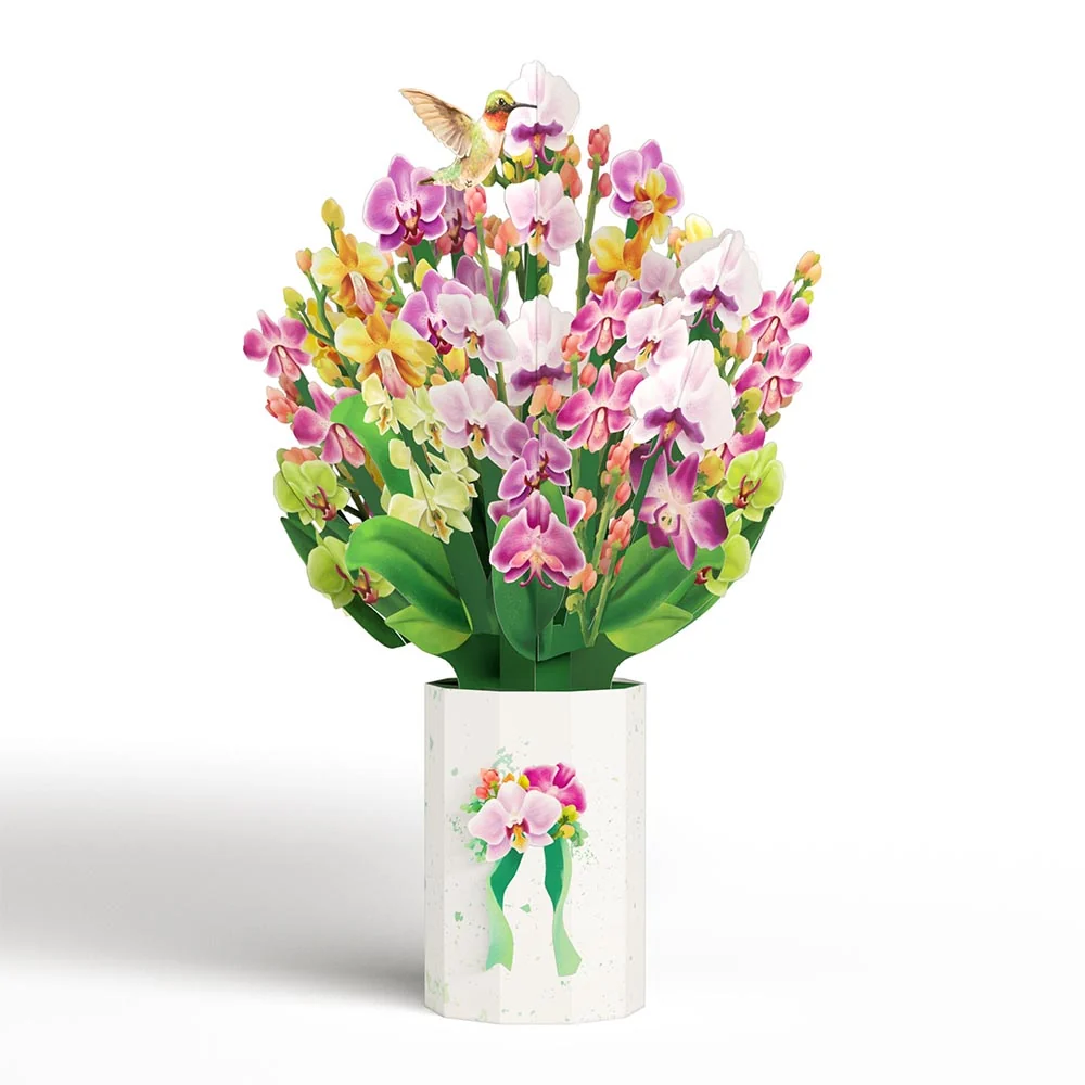 Lovepop Watercolor Orchid Pop-Up Card & Bouquet Bundle - Image 2