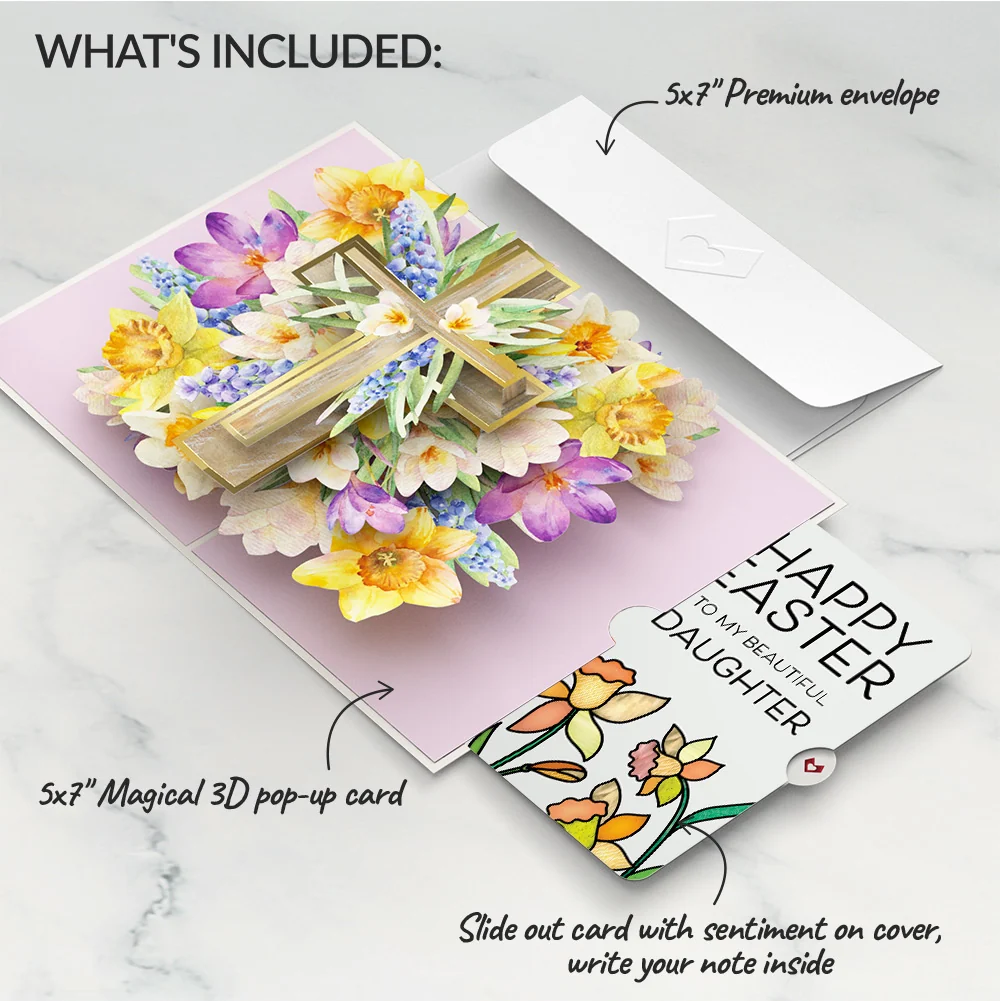 Lovepop The Lord Bless You Floral Cross Easter Pop-Up Card and Sentiment Set for Daughter - Image 2