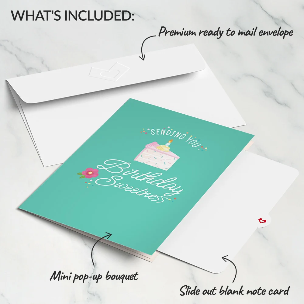 Lovepop Sending You Birthday Sweetness Card with Mini Bouquet - Image 4