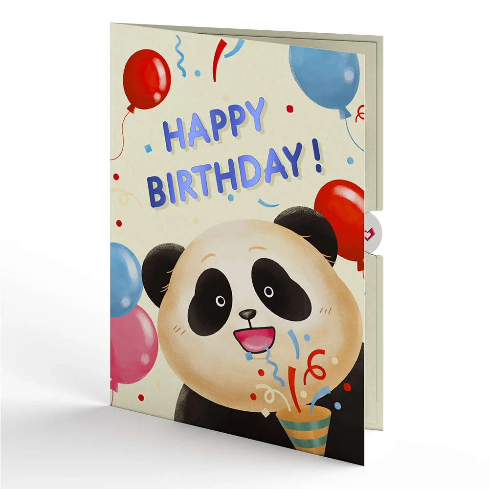 Lovepop Happy Birthday Pandas Pop-Up Card Candle - Image 4