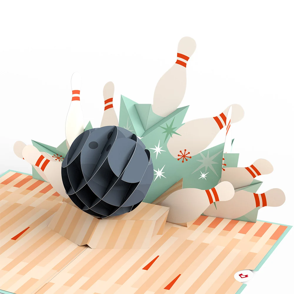 Lovepop Retro Bowling Pop-Up Card - Image 2