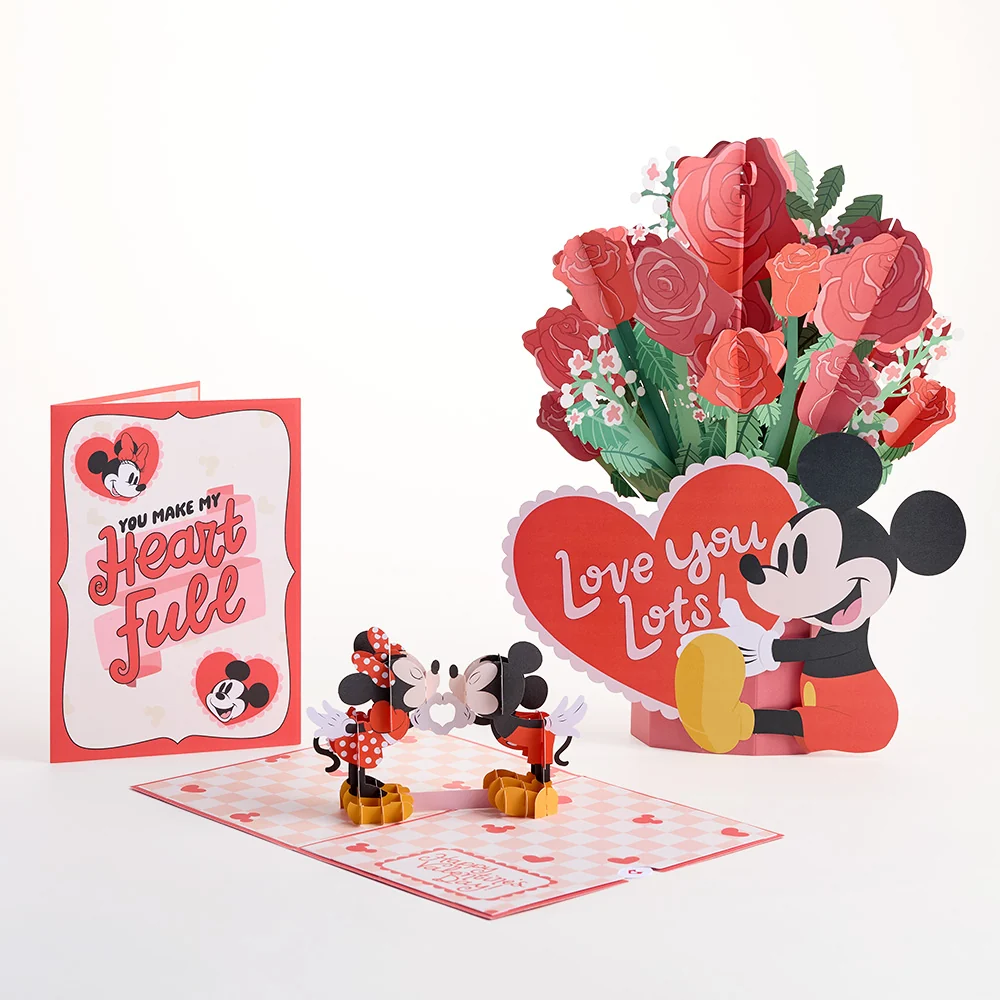 Lovepop Disney’s Mickey Mouse Love You Lots Pop-Up Card & Flower Buds Bouquet Bundle