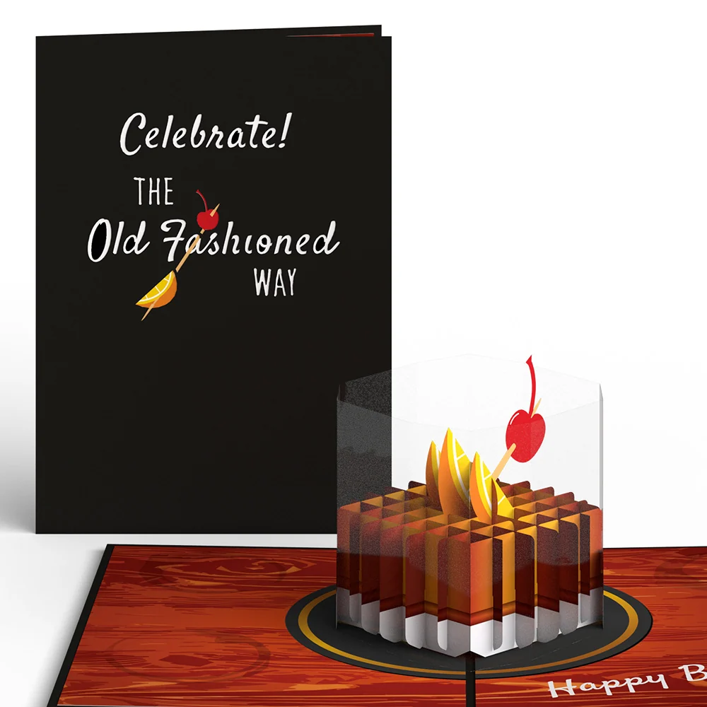 Lovepop Old Fashioned Birthday Pop-Up Card Glass