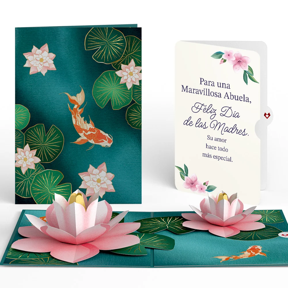 Lovepop Koi Fish and Lotus Pond Mother's Day Pop-Up Card and Sentiment Set for Spanish Grandmother
