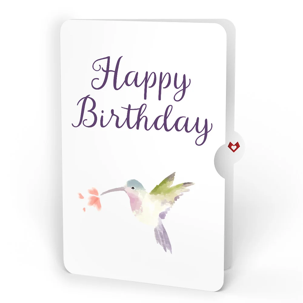 Lovepop Lupine Hummingbird Birthday Pop-Up Card and Hummingbird Kisses Sentiment Set - Image 4