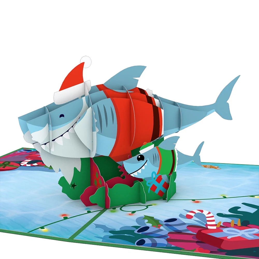 Lovepop Santa Shark Pop-Up Card - Image 2
