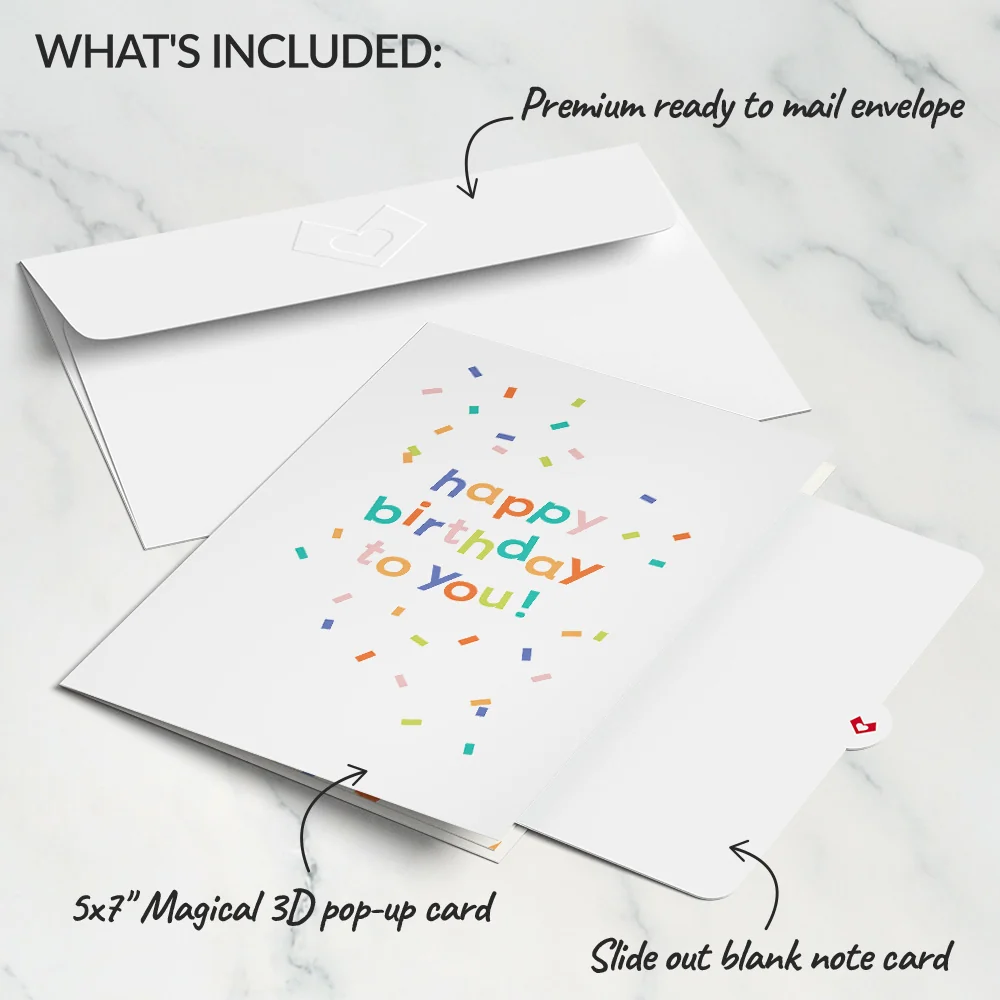 Lovepop Happy Birthday to You! Confetti Cake Pop-Up Card Candle - Image 5