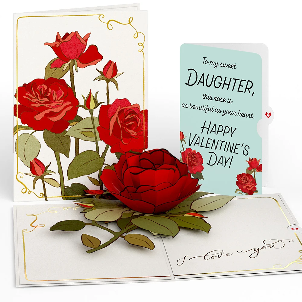 Lovepop I Love You Roses Valentine Pop-Up Card and Sentiment Set for Daughter