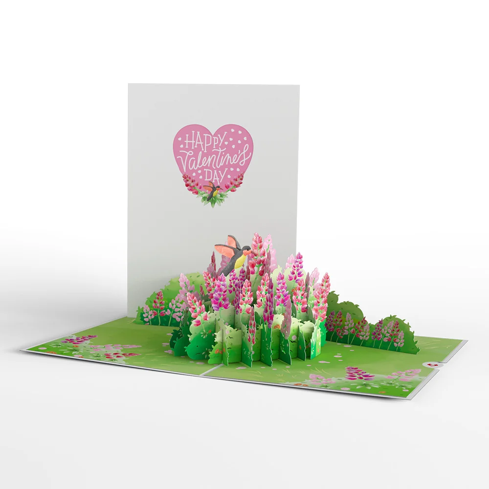 Lovepop Lupine Hummingbird Valentine's Day Pop-Up Card