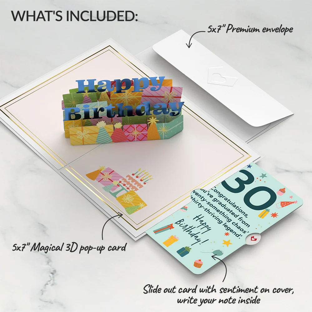 Lovepop Wishing You a Happy 30th Birthday Pop-Up Card and Sentiment Set - Image 2