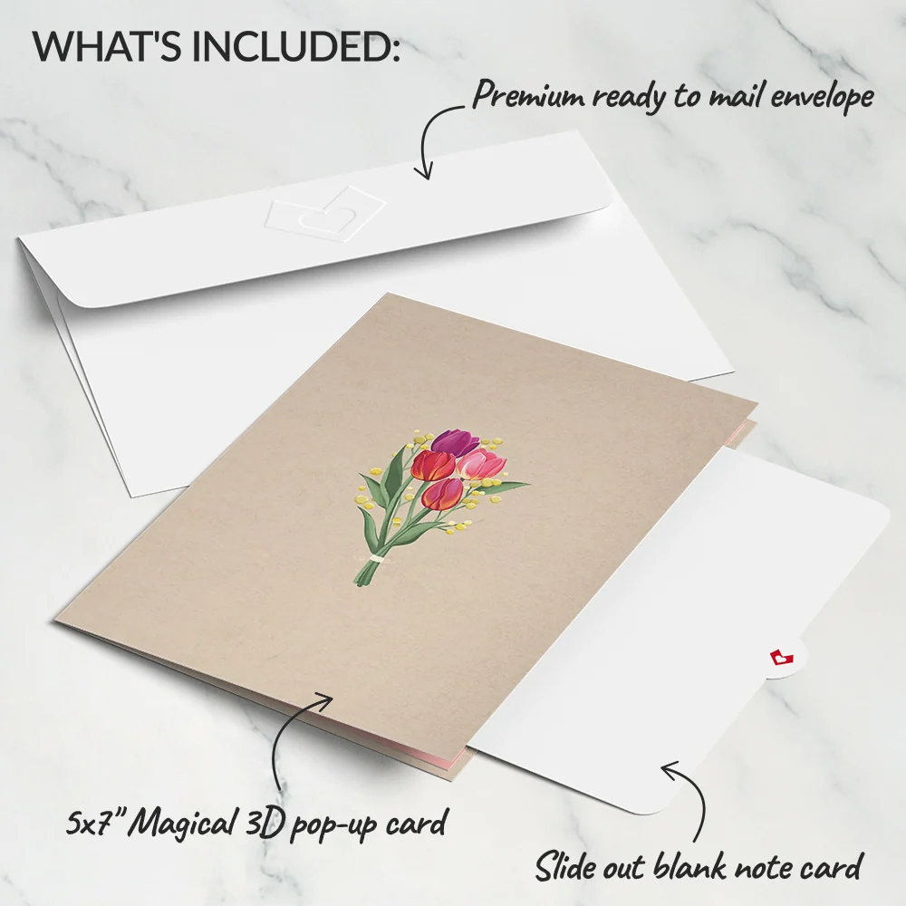 Lovepop Cheerful Tulips Pop-Up Card Vase - Image 5