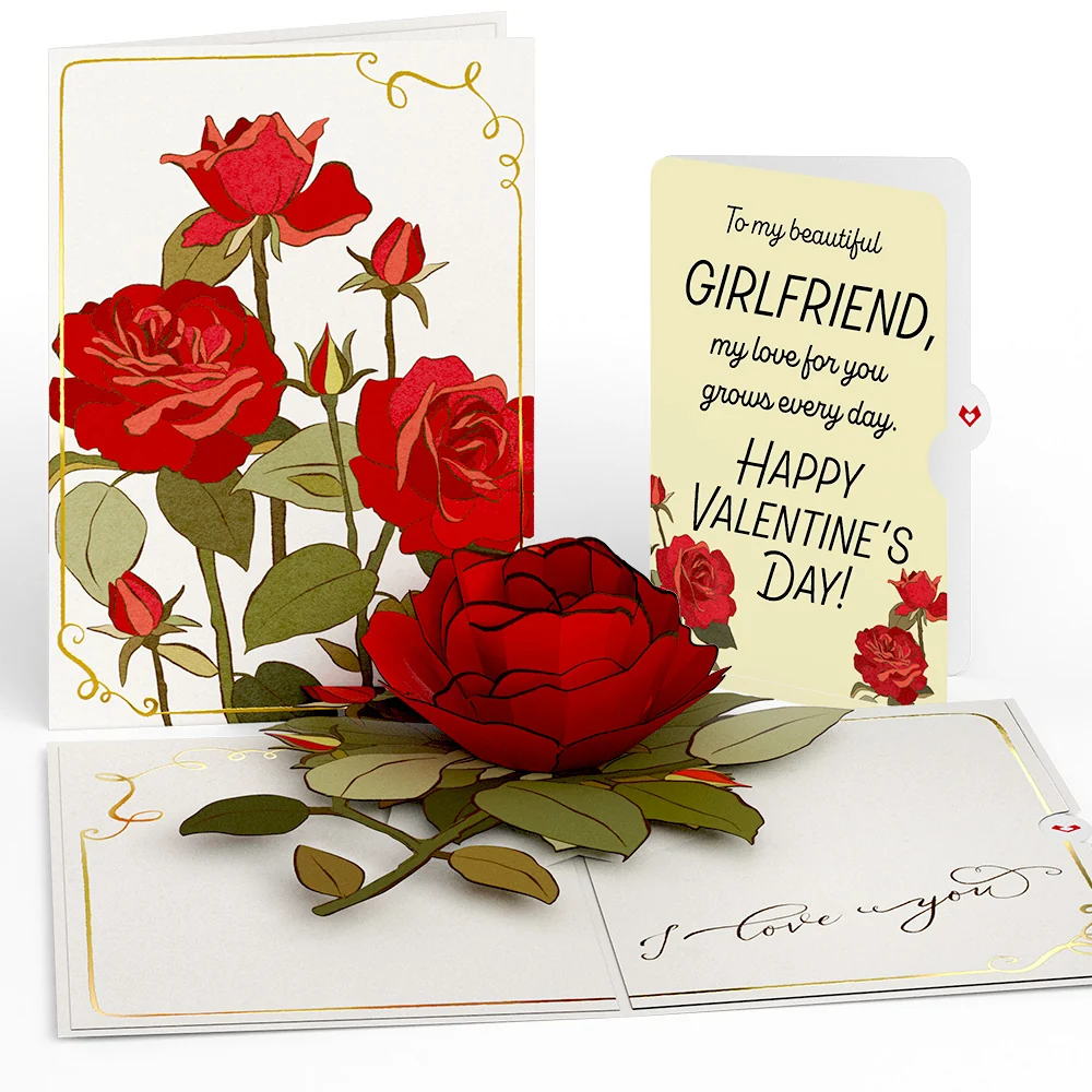Lovepop I Love You Roses Valentine Pop-Up Card and Sentiment Set for Girlfriend
