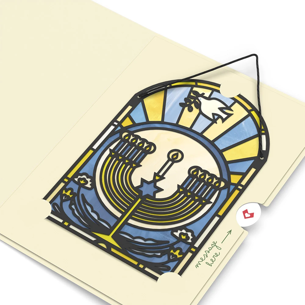 Lovepop Happy Hanukkah Menorah Suncatcher Card - Image 4