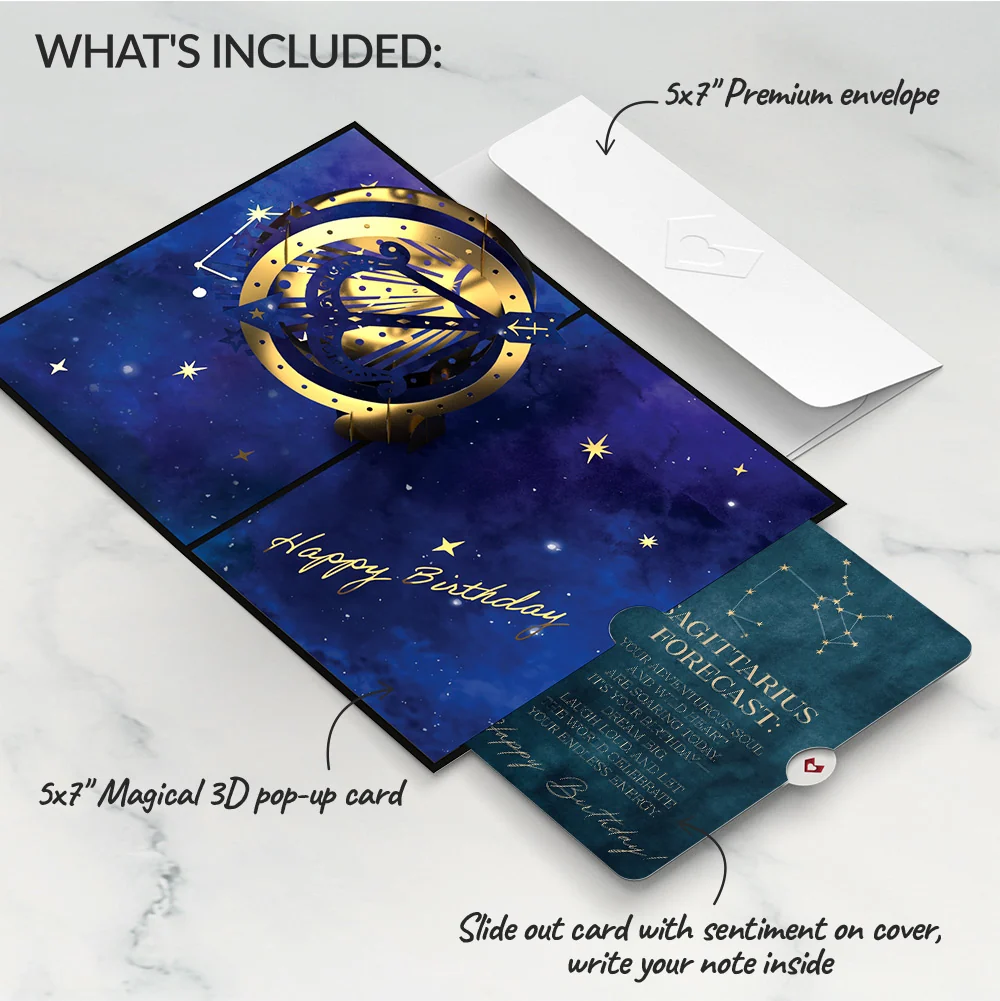 Lovepop Sagittarius Zodiac Birthday Pop-Up Card and Sentiment Set - Image 2