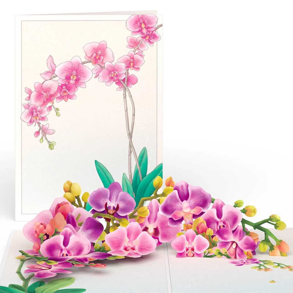 Lovepop Watercolor Orchid Pop-Up Card