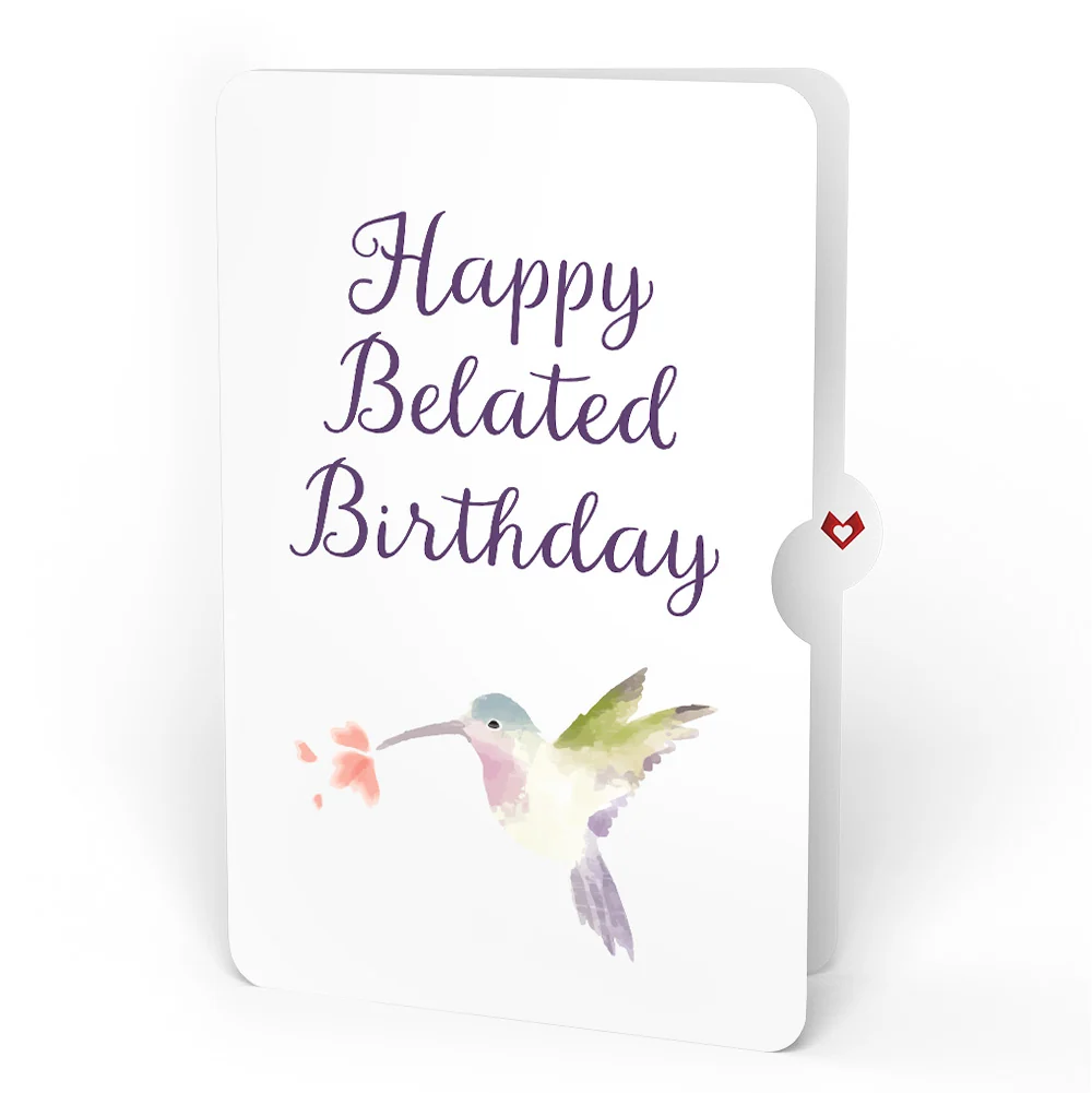 Lovepop Lovely Hummingbird Belated Birthday Pop-Up Card and Sentiment Set - Image 4