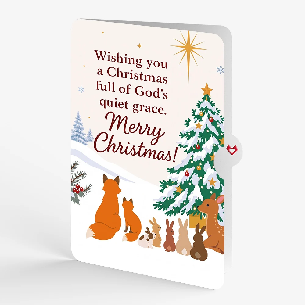 Lovepop Woodland White Christmas Pop-Up Card and Quiet Grace Sentiment Set - Image 4