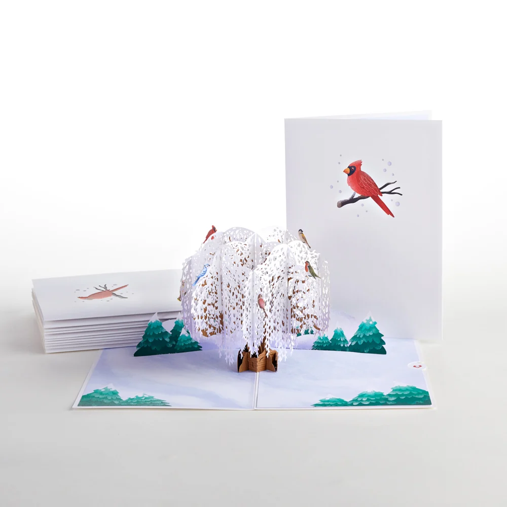 Lovepop Winter Willow Tree Birds 12-Pack
