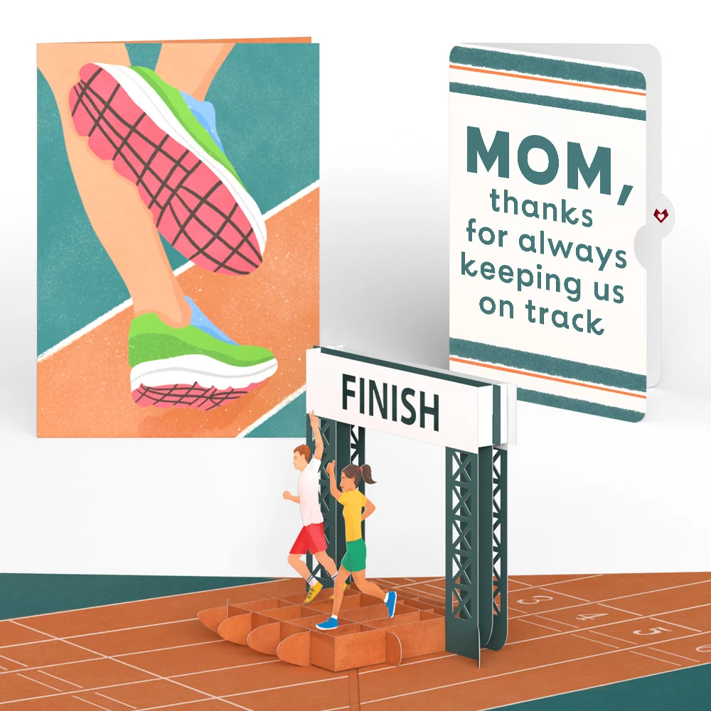 Lovepop Race Day Running Pop-Up Card and Sentiment Set for Mom Brush
