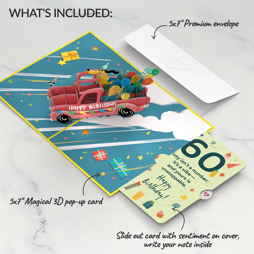 Lovepop 60th Birthday Truck Pop-Up Card and Sentiment Set - Image 2