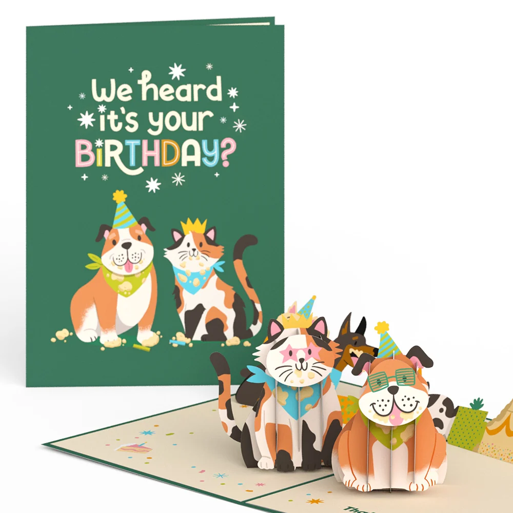 Lovepop We Heard It's Your Birthday Dog and Cat Pop-Up Card