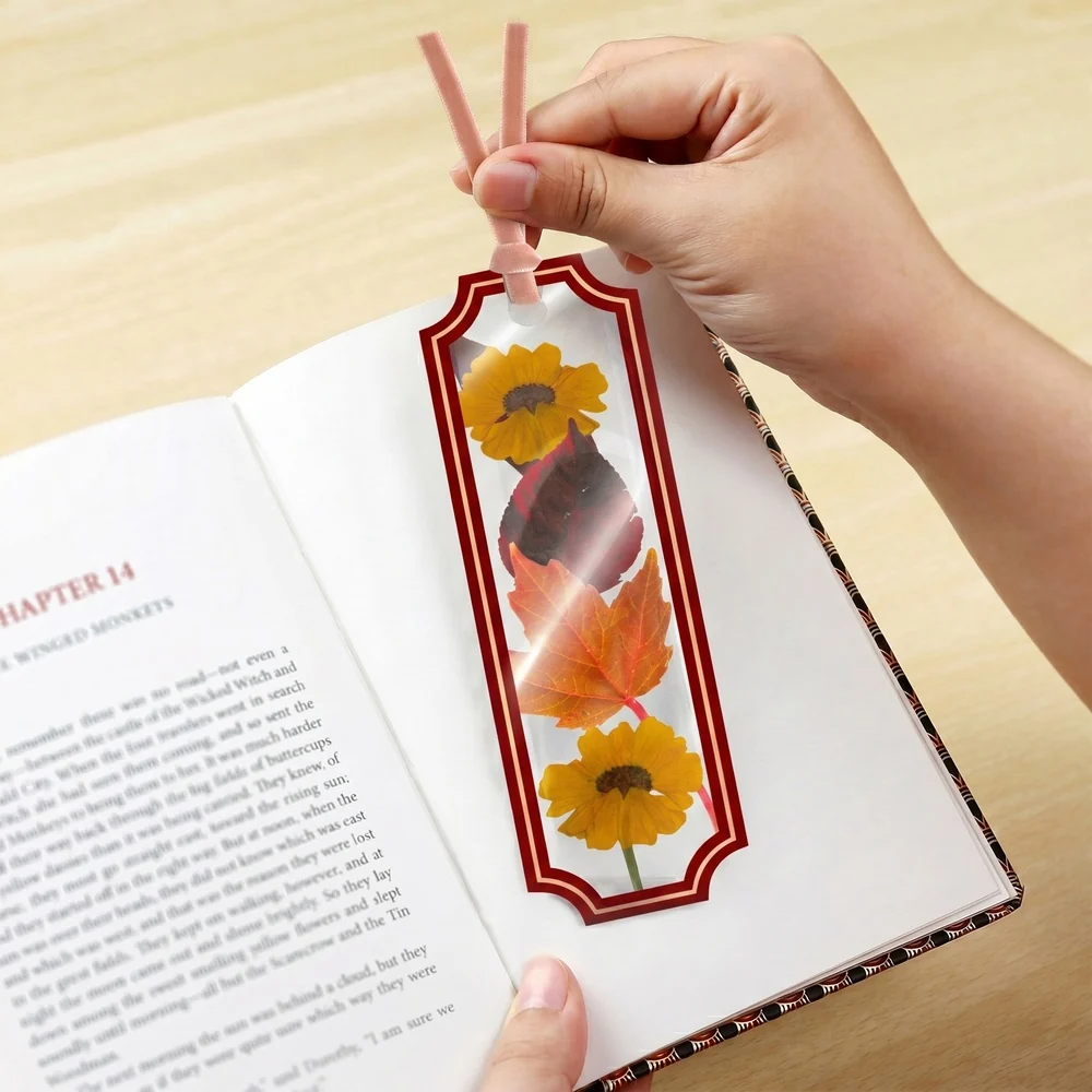 Lovepop Cozy Fall Petal Pressed Bookmark Card