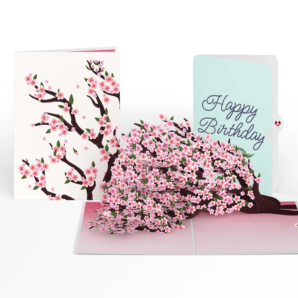 Lovepop Cherry Blossom Branches in Bloom Birthday Pop-Up Card and Sentiment Set — SKU SB-41A7AF-441E87A5B219E2