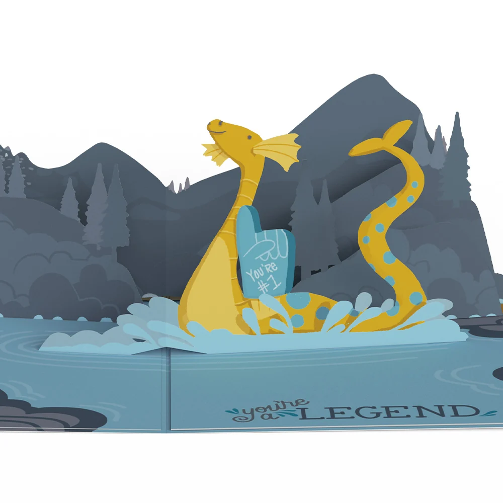 Lovepop Dad You're a Legend Loch Ness Monster Pop-Up Card - Image 2