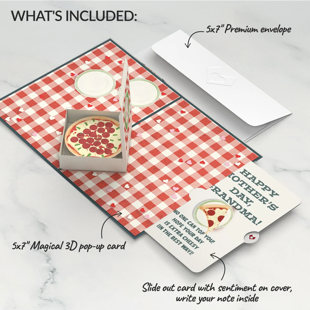 Lovepop Pizza Love Mother's Day Pop-Up Card and Sentiment Set for Grandma - Image 2