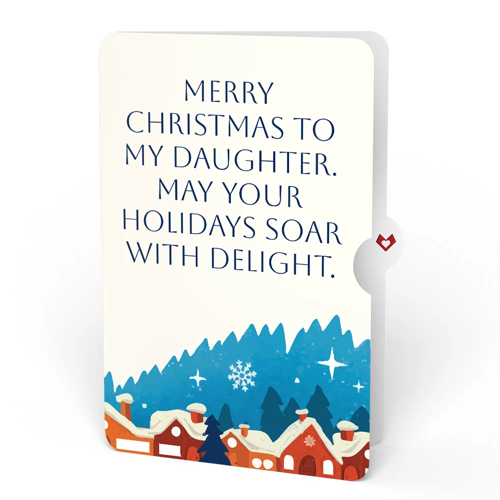 Lovepop Night Sky Santa Sleigh Christmas Pop-Up Card and Snow Village Sentiment Set for Daughter - Image 4